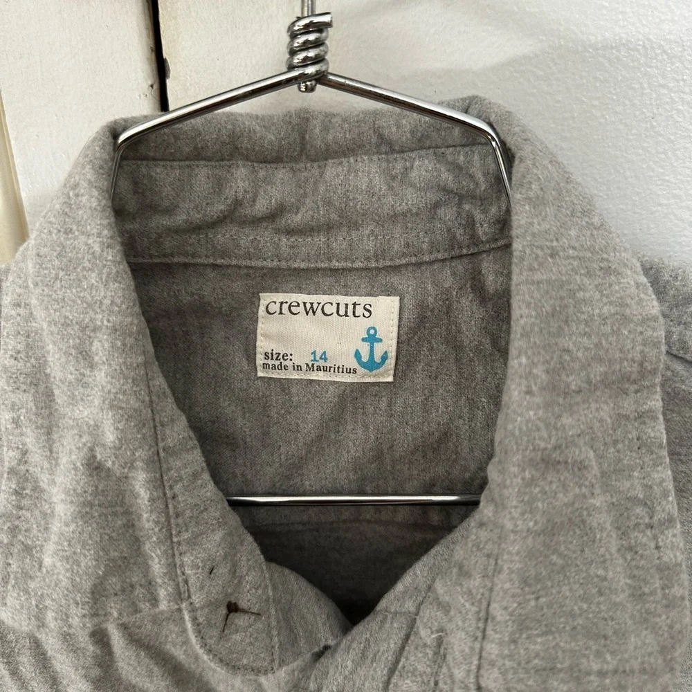 NWOT Boy’s Grey flannel J crew button shirt- size 14